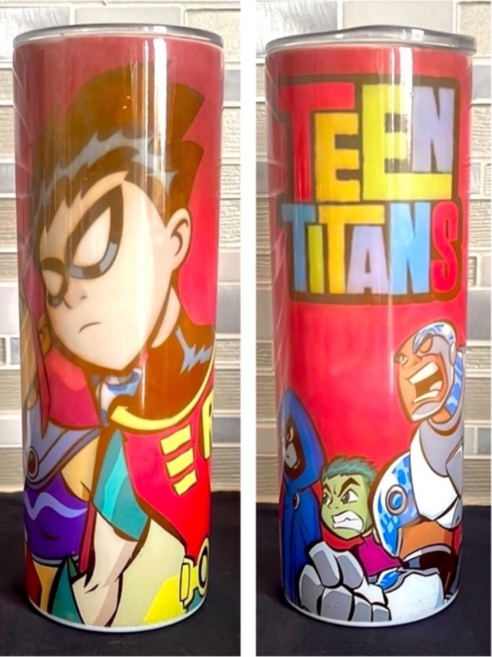 Teen Titans Tumbler. Stainless Steel Vacuum Tumbler With Sliding Lid
